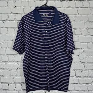 2/$20 Hart Schaffner Marx Blue Red White Striped Polo Shirt Size XXL